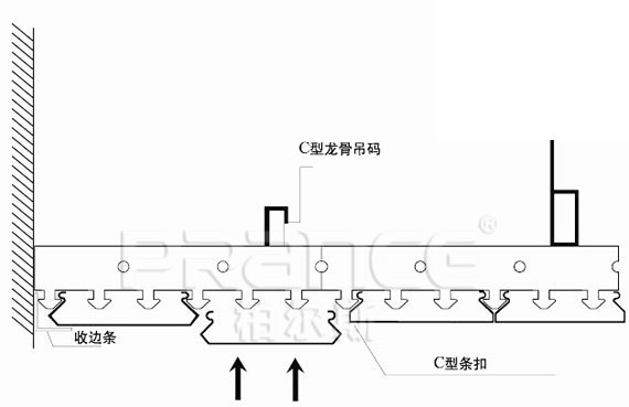 C型條扣天花產(chǎn)品安裝示意圖